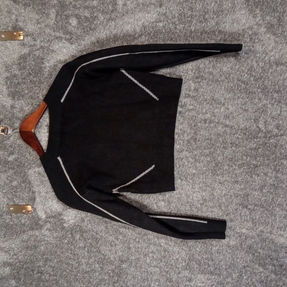 Lulus Mod Moment Black Knit Cropped Cardigan Sweater Size Xs - Picture 4 of 9